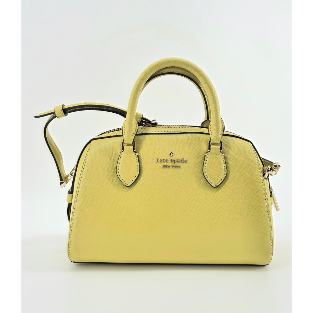 Kate Spade Preppy Satchel Saffiano Leather Crossbody Handbag Women's Yellow